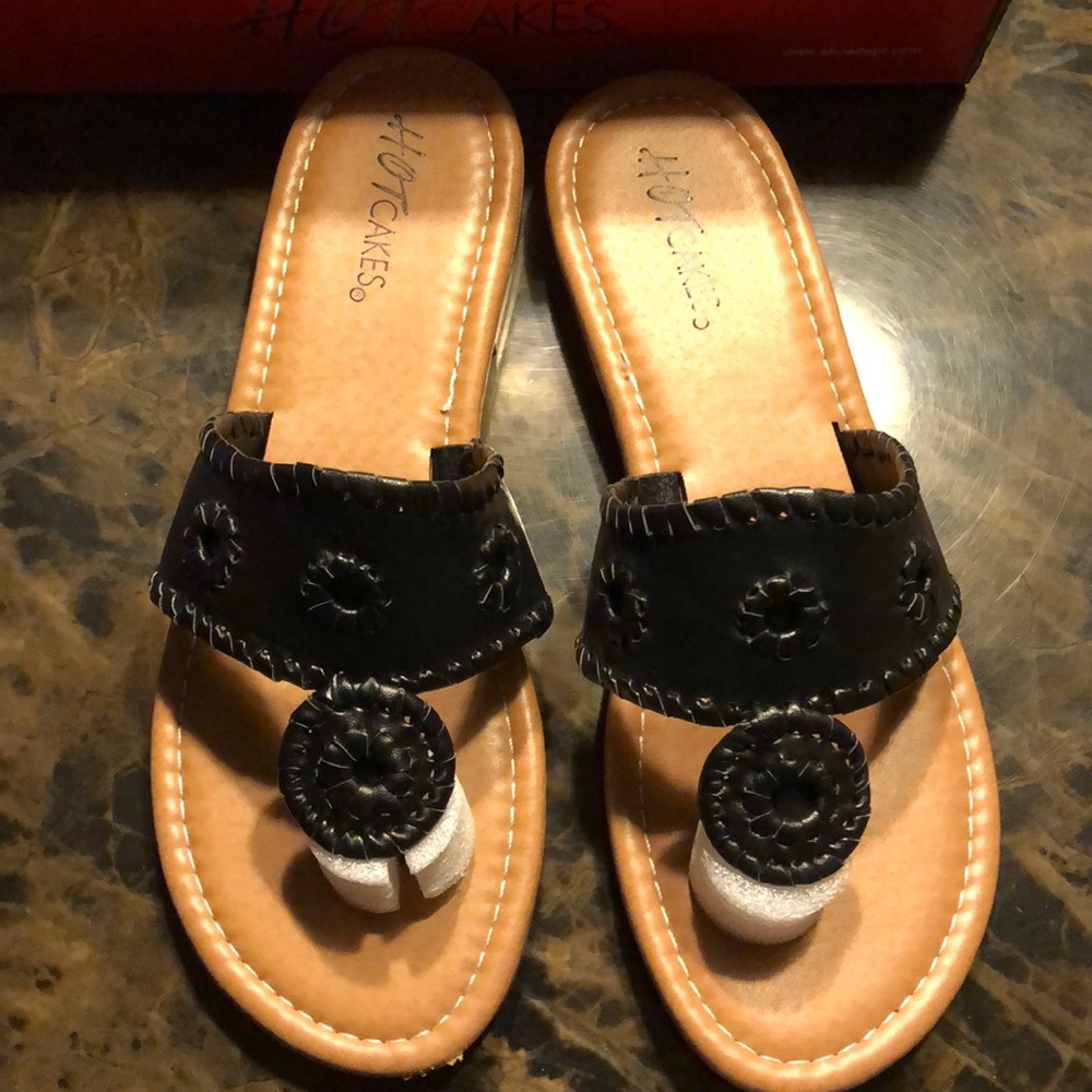 Black and Tan Sandals